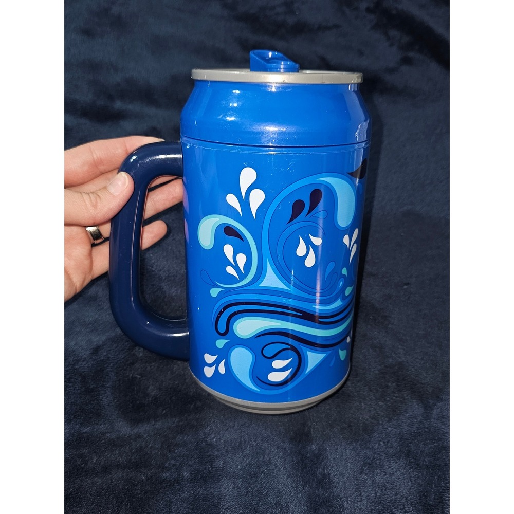 Cool Gear 33 oz Blue Soda Can Travel Mug Splish Splash Graphic BPA Free Tumbler